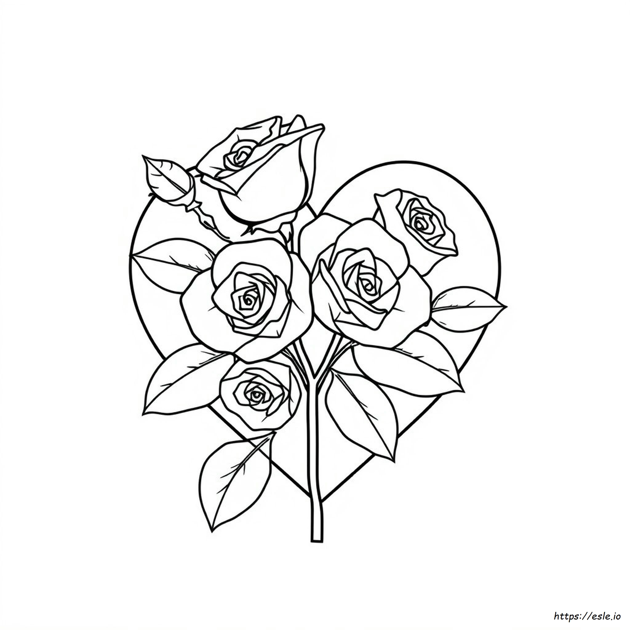 Rose Printable Rose Heart Coloring Pages