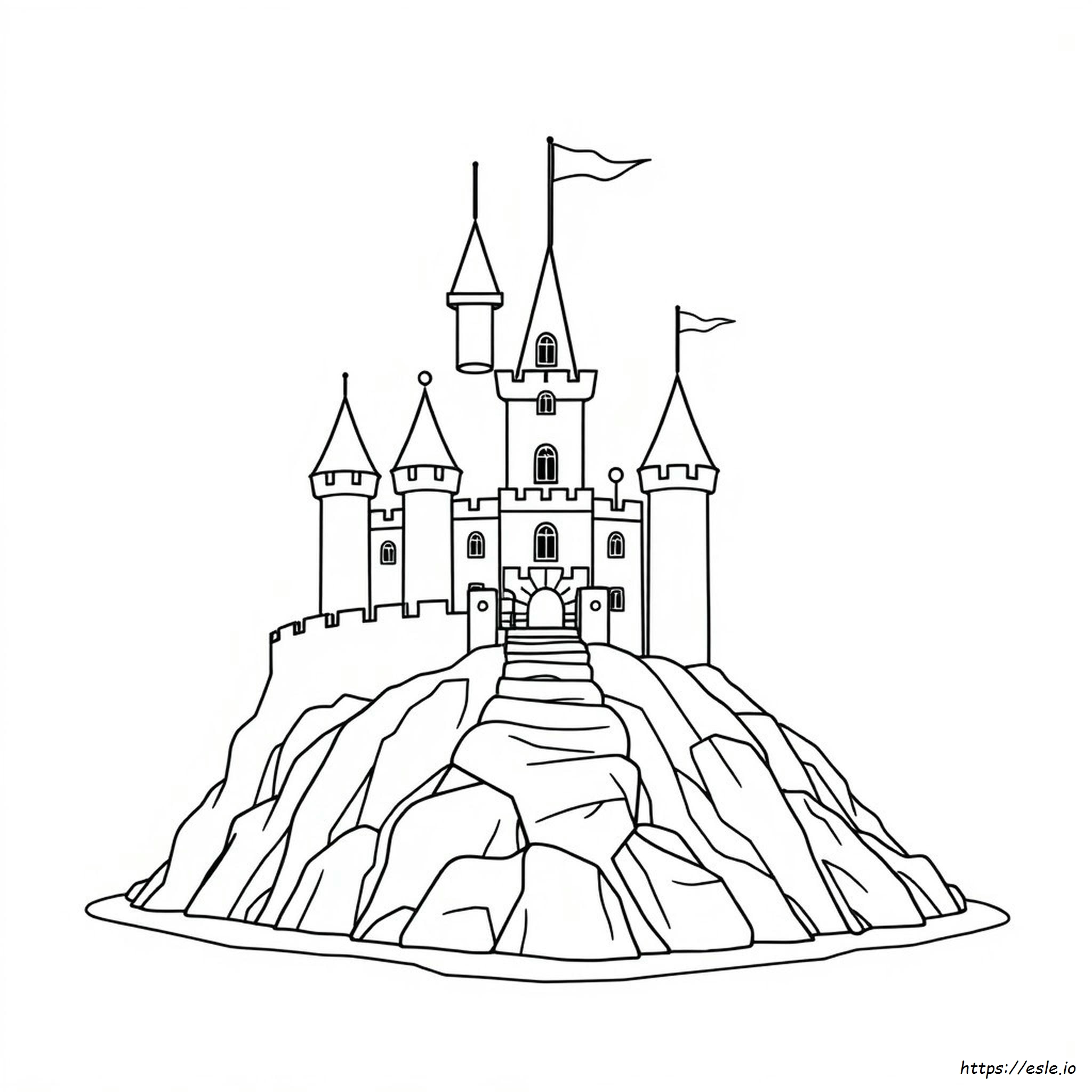 Castle Drawing For Coloring