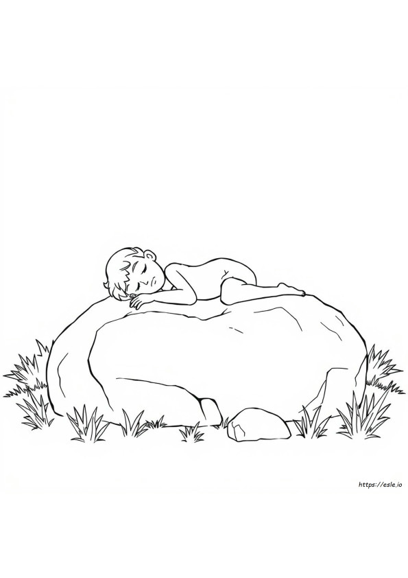 Yakub Tidur Di Batu Gambar Mewarnai