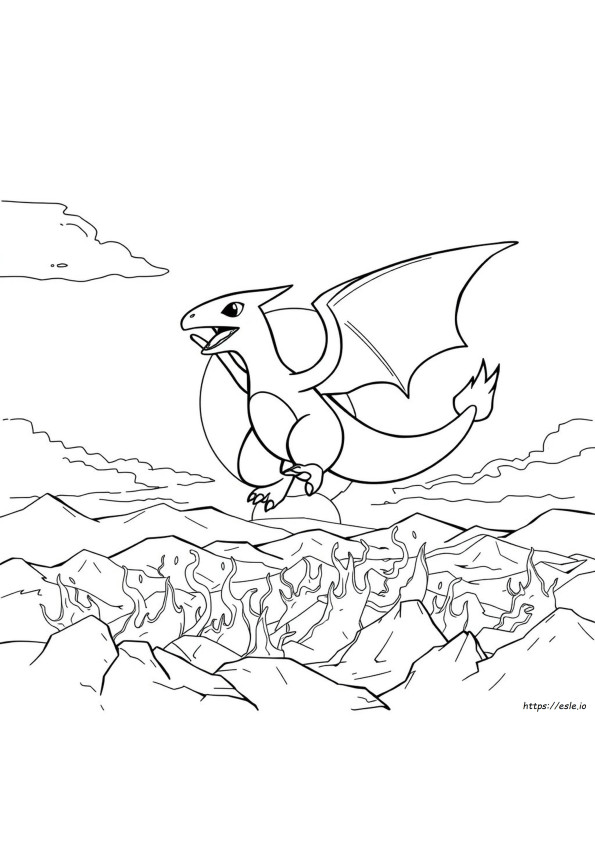 Mega Charizard Para Colorear