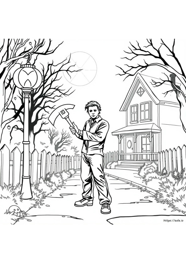 Halloween Michael Myers Gambar Mewarnai