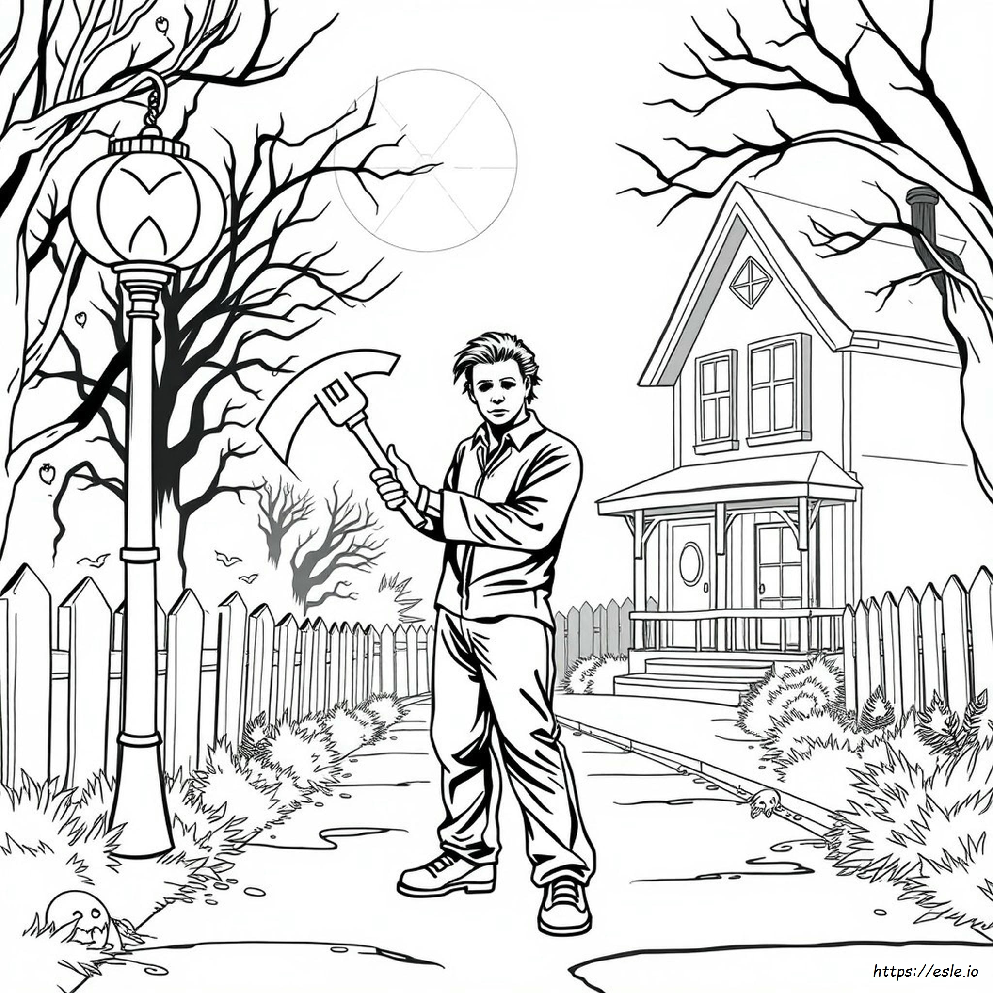 Páginas Para Colorear De Halloween De Michael Myers