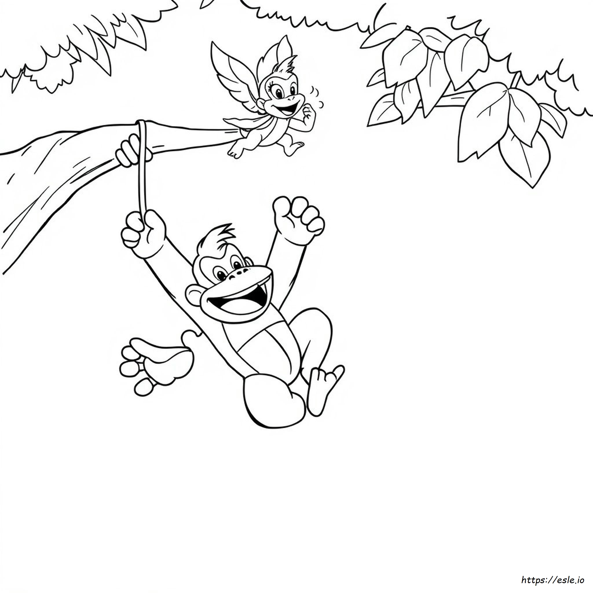 Dixie Kong Donkey Kong Coloring Pages
