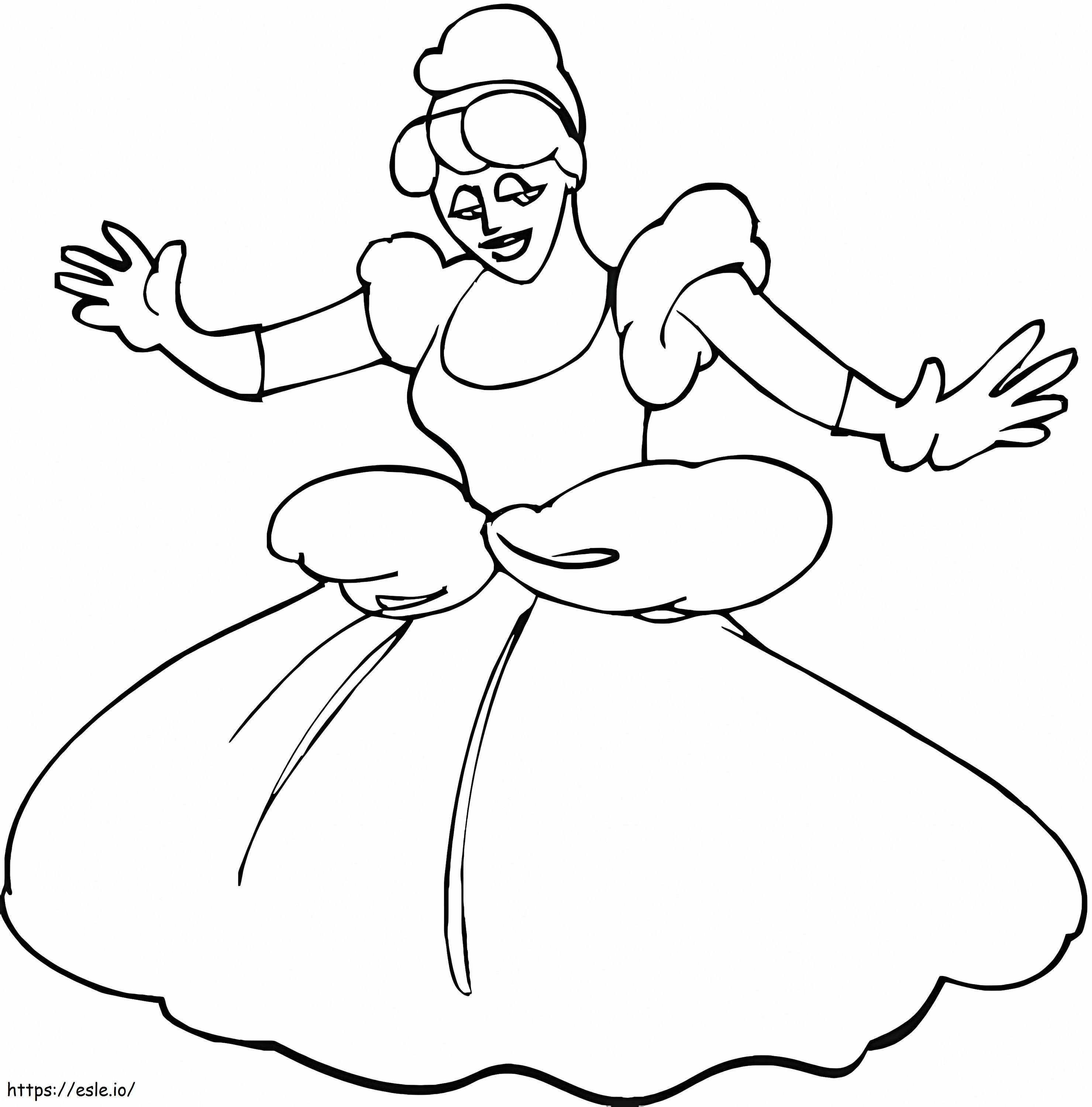Cinderella Dance coloring page