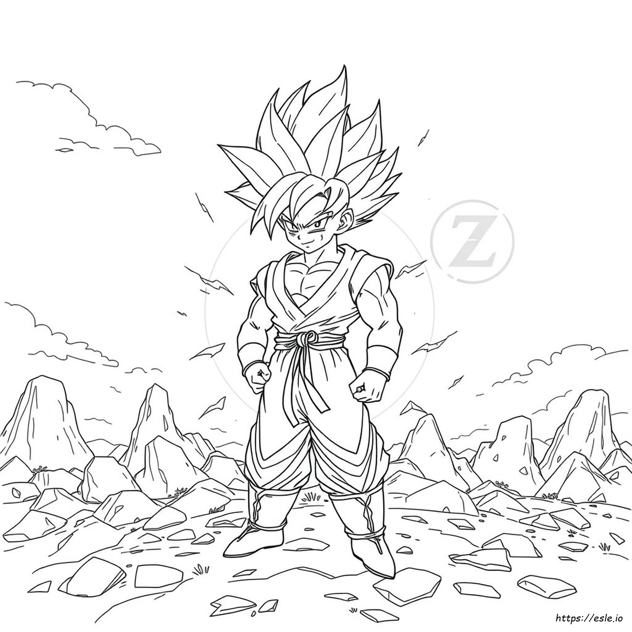 Coloriages De Goku Super Saiyan Blue