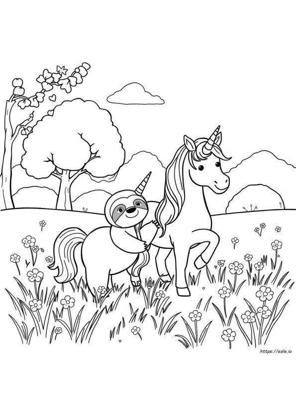 Gambar Mewarnai Unicorn Kukang