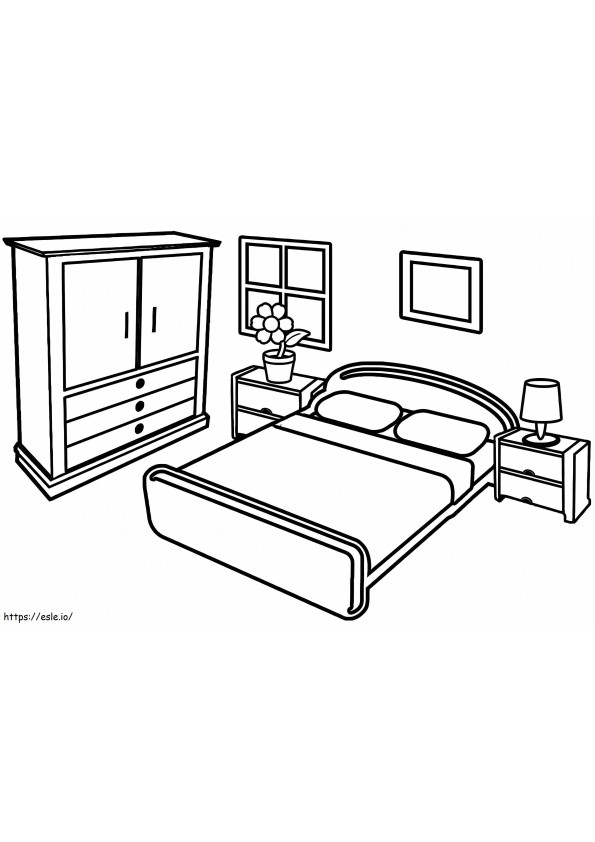 Basic Bedroom coloring page