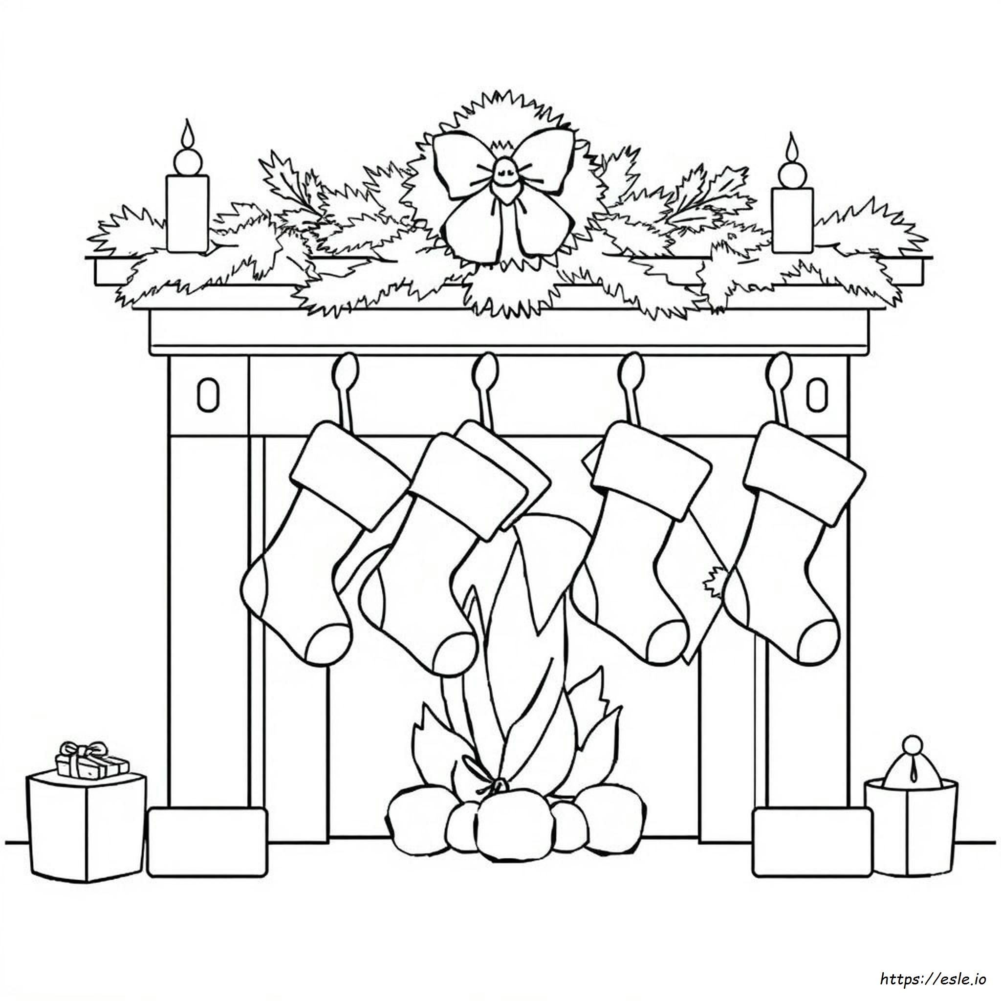Calcetín De Navidad Liso Para Colorear