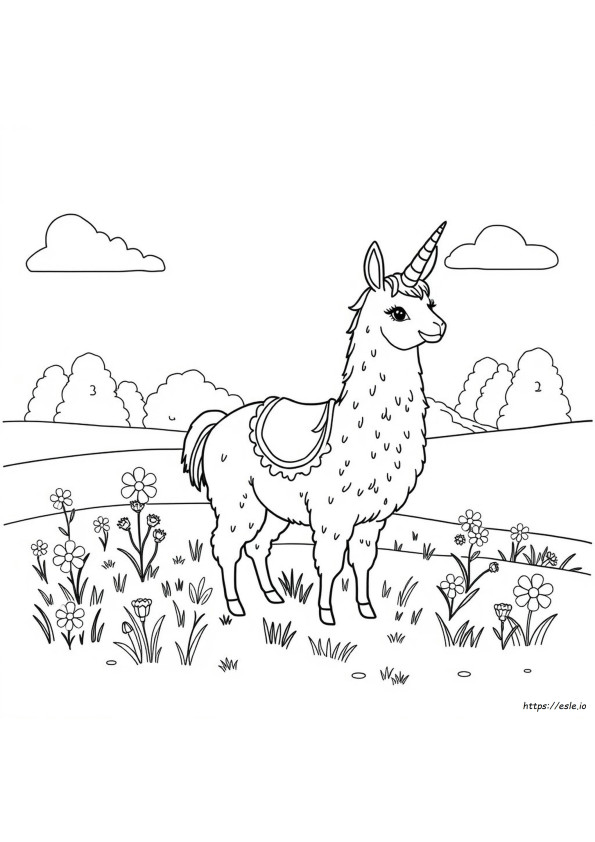 Llamacorn Gambar Mewarnai