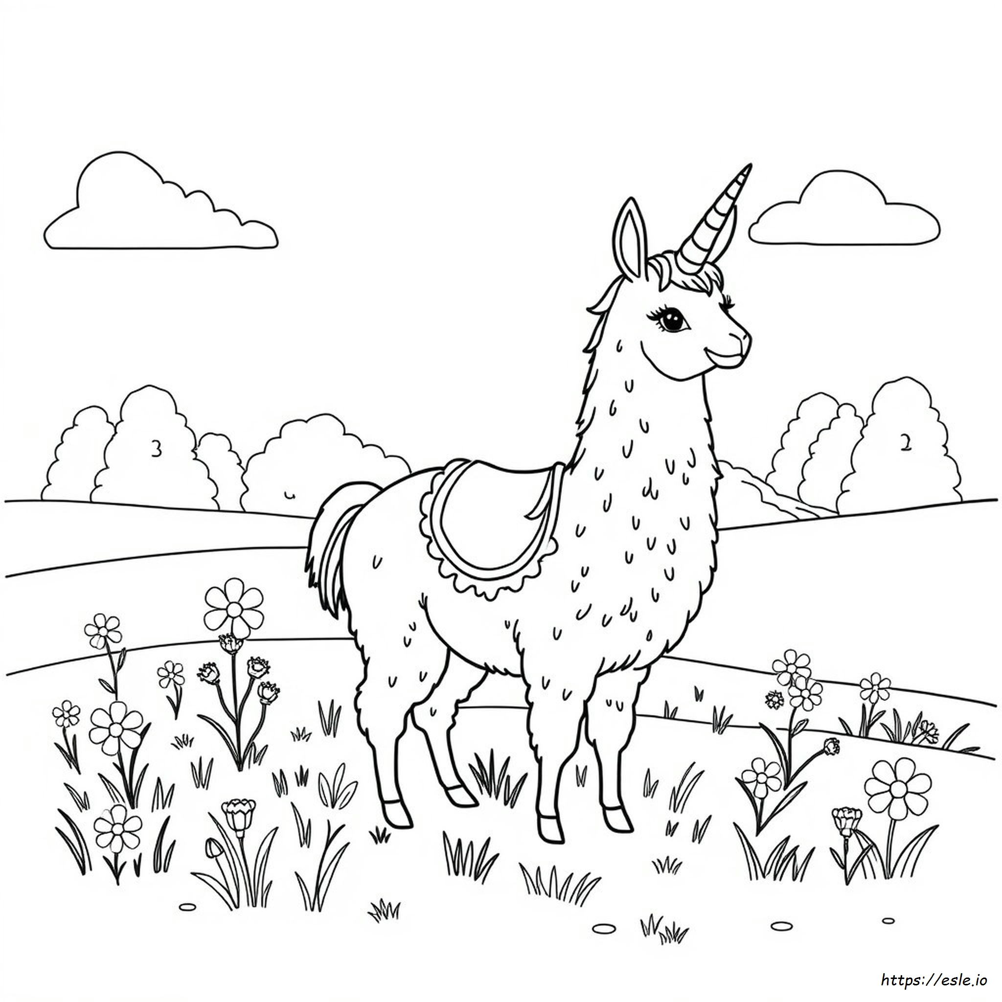 Llamacornio Para Colorear