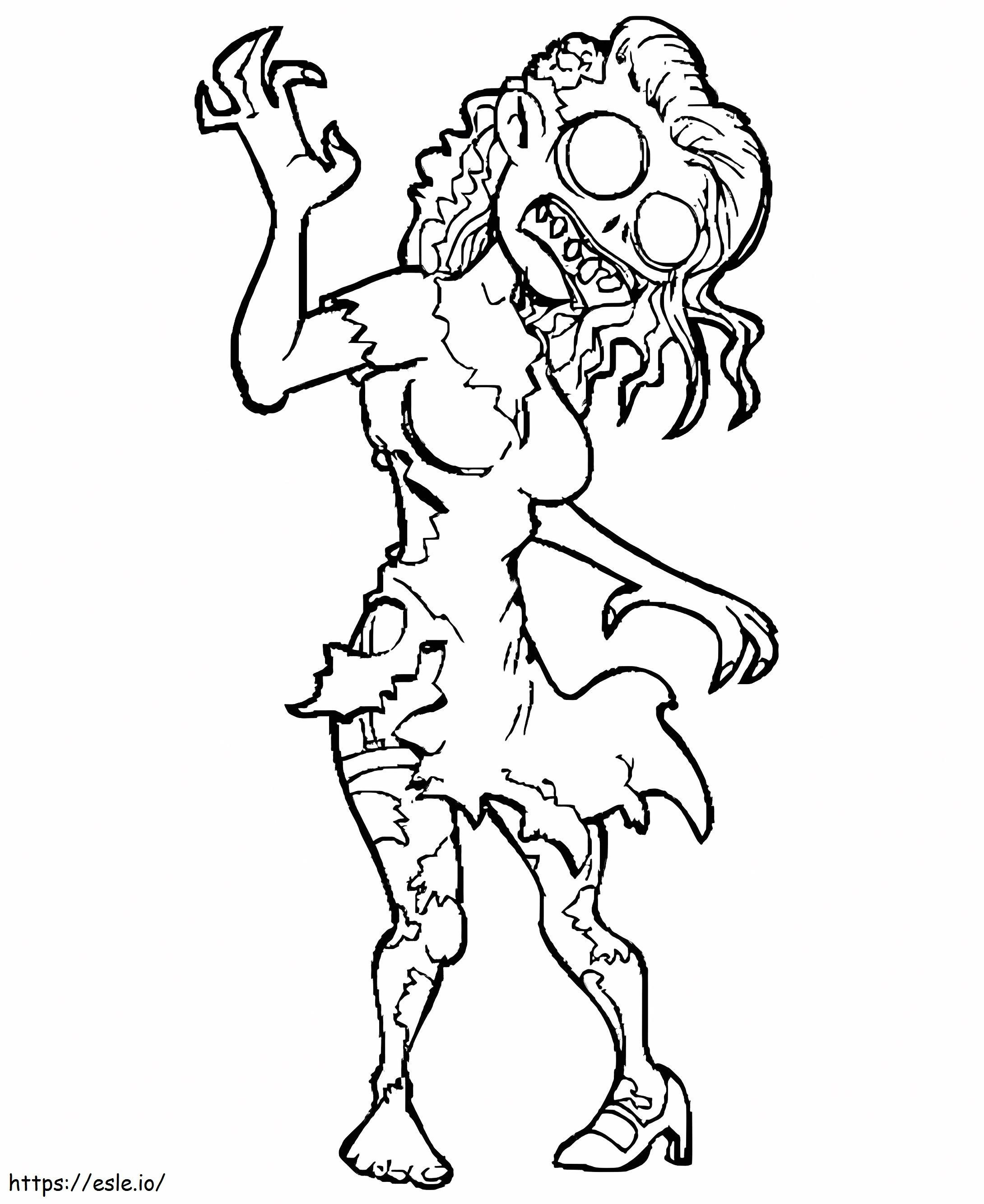 Female Zombie coloring page