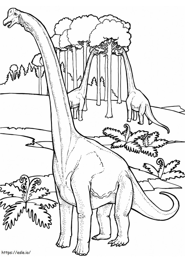 ブラキオサウルス 3 ぬりえ - 塗り絵