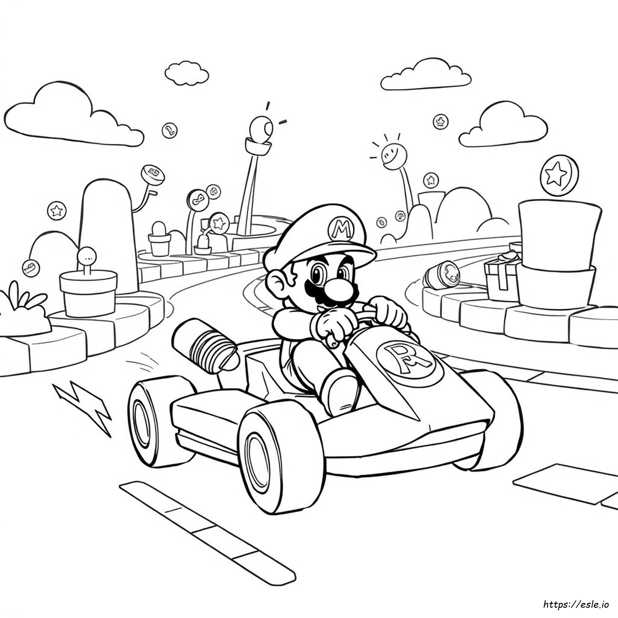 Mario Cart Coloring Page