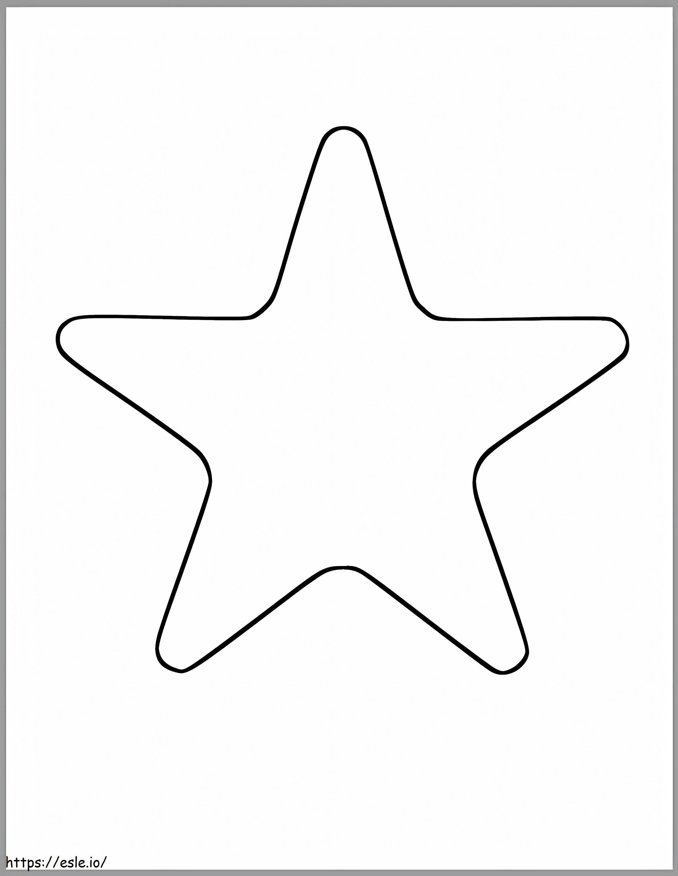 Yksinkertainen tähti värityskuva