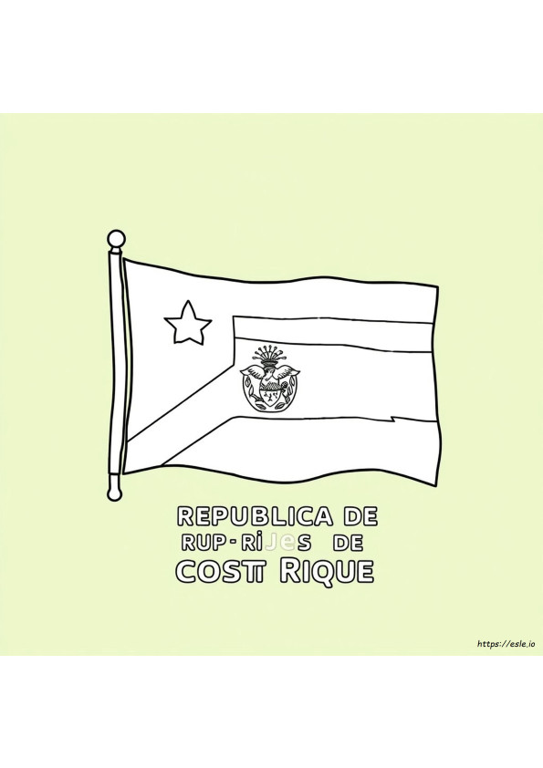 Bendera Kosta Rika Gambar Mewarnai