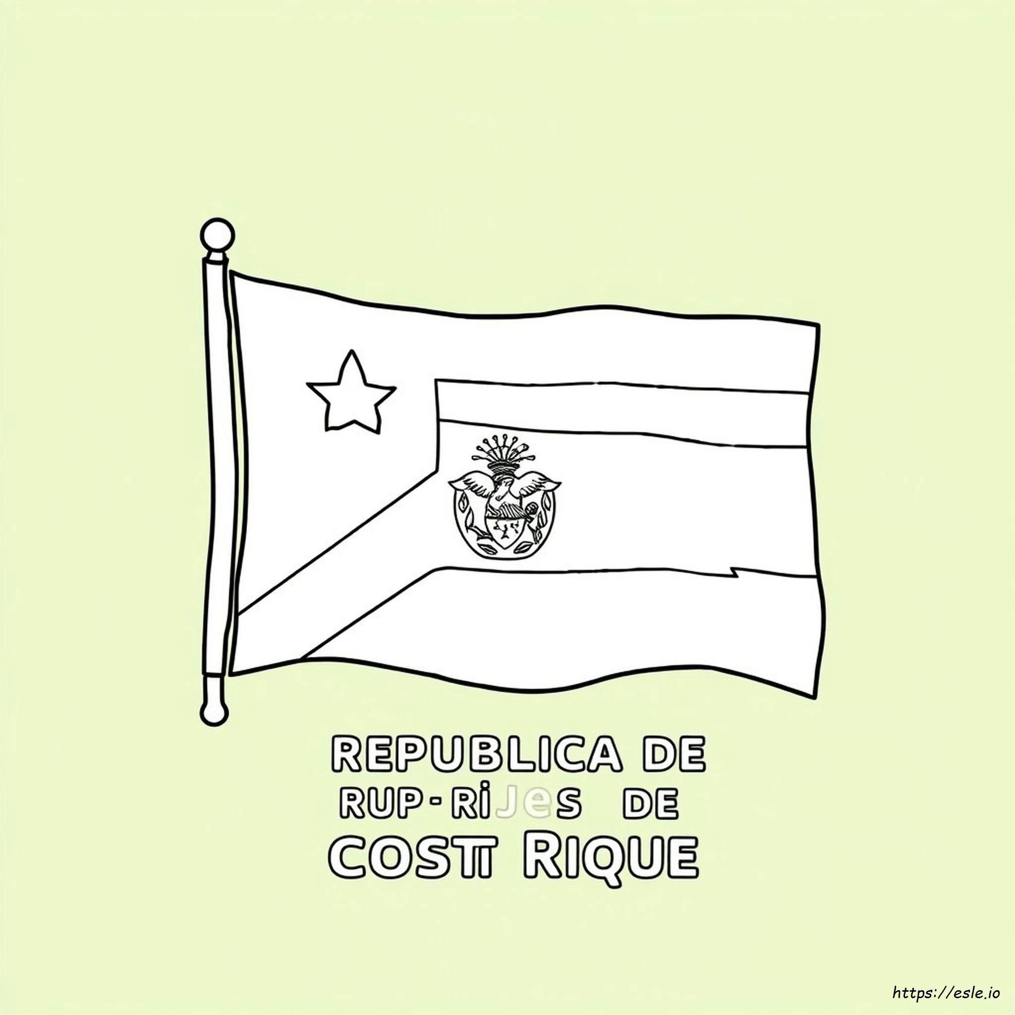Bandera De Costa Rica Para Colorear