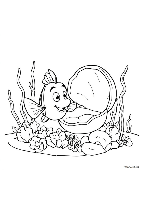 Gambar Mewarnai Flounder Dari The Little Mermaid