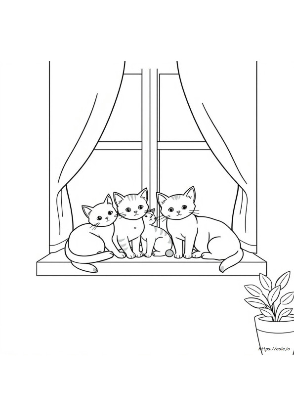 Gambar Mewarnai Kucing Dan Anak Kucing Yang Dapat Dicetak Gratis