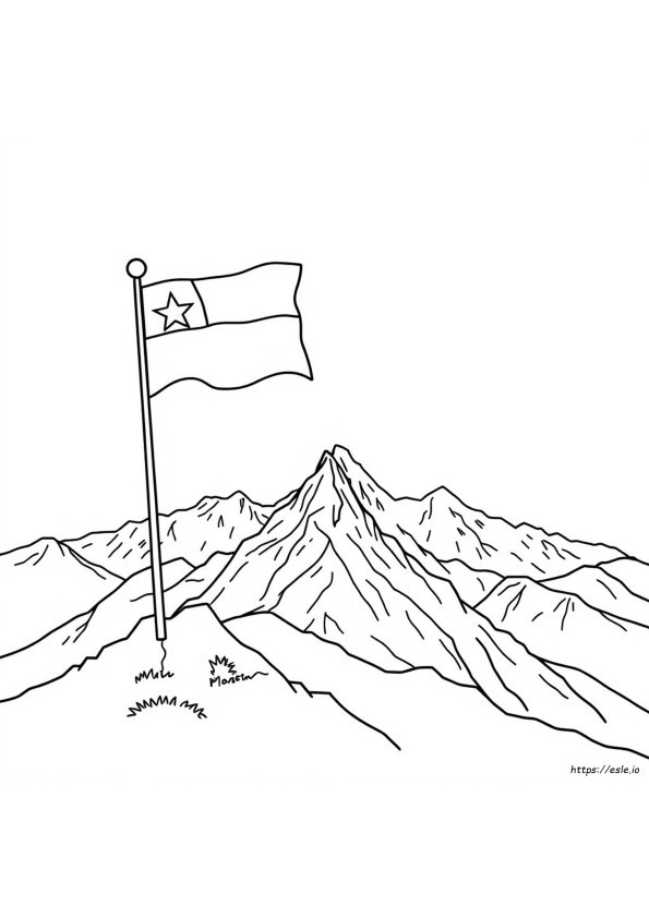 Chile Flag Coloring Page