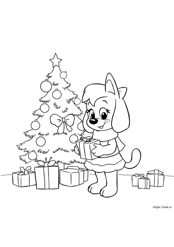ブルーイのクリスマスぬりえ