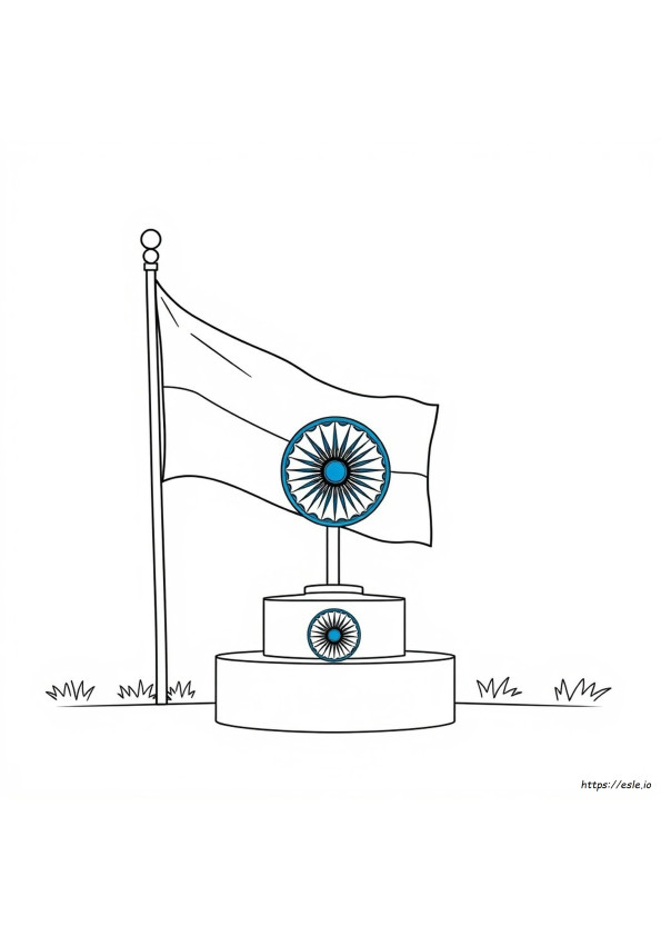 Menggambar Bendera India Untuk Mewarnai