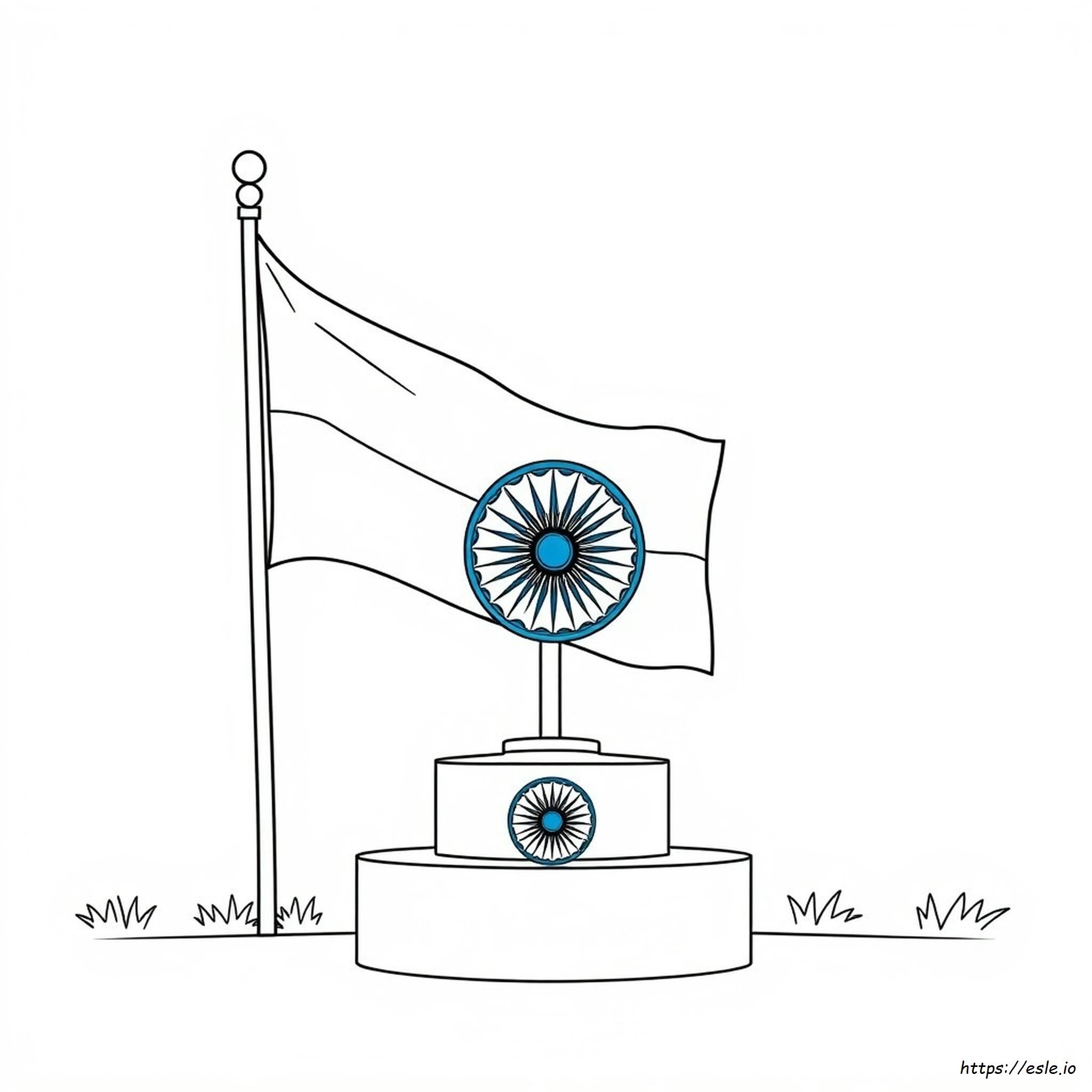 Dibujo De La Bandera De La India Para Colorear