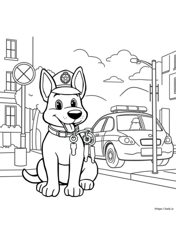 Yazdırılabilir Polis Köpeği Boyama Sayfaları