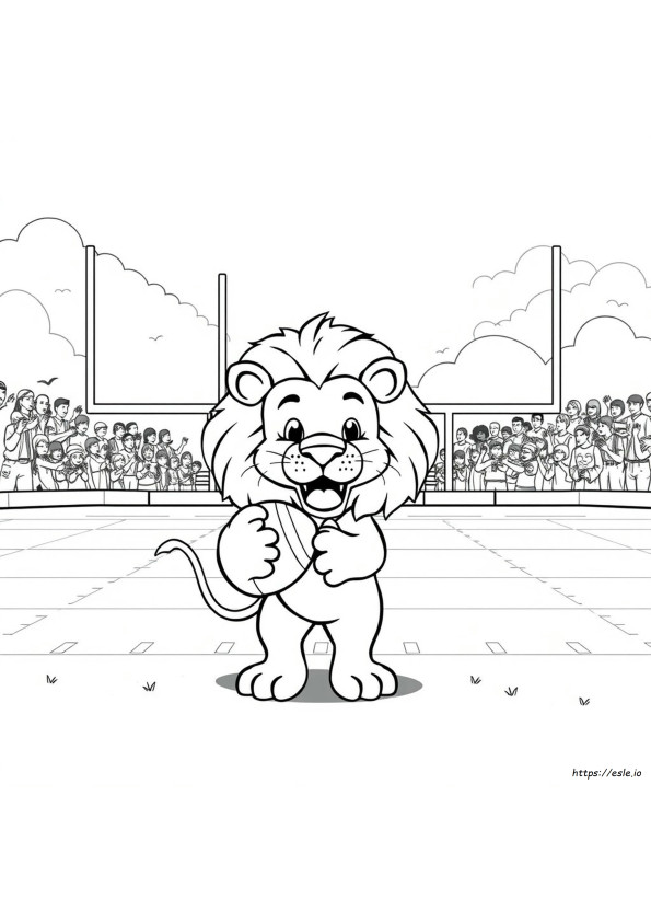 Singa Sepak Bola Gambar Mewarnai