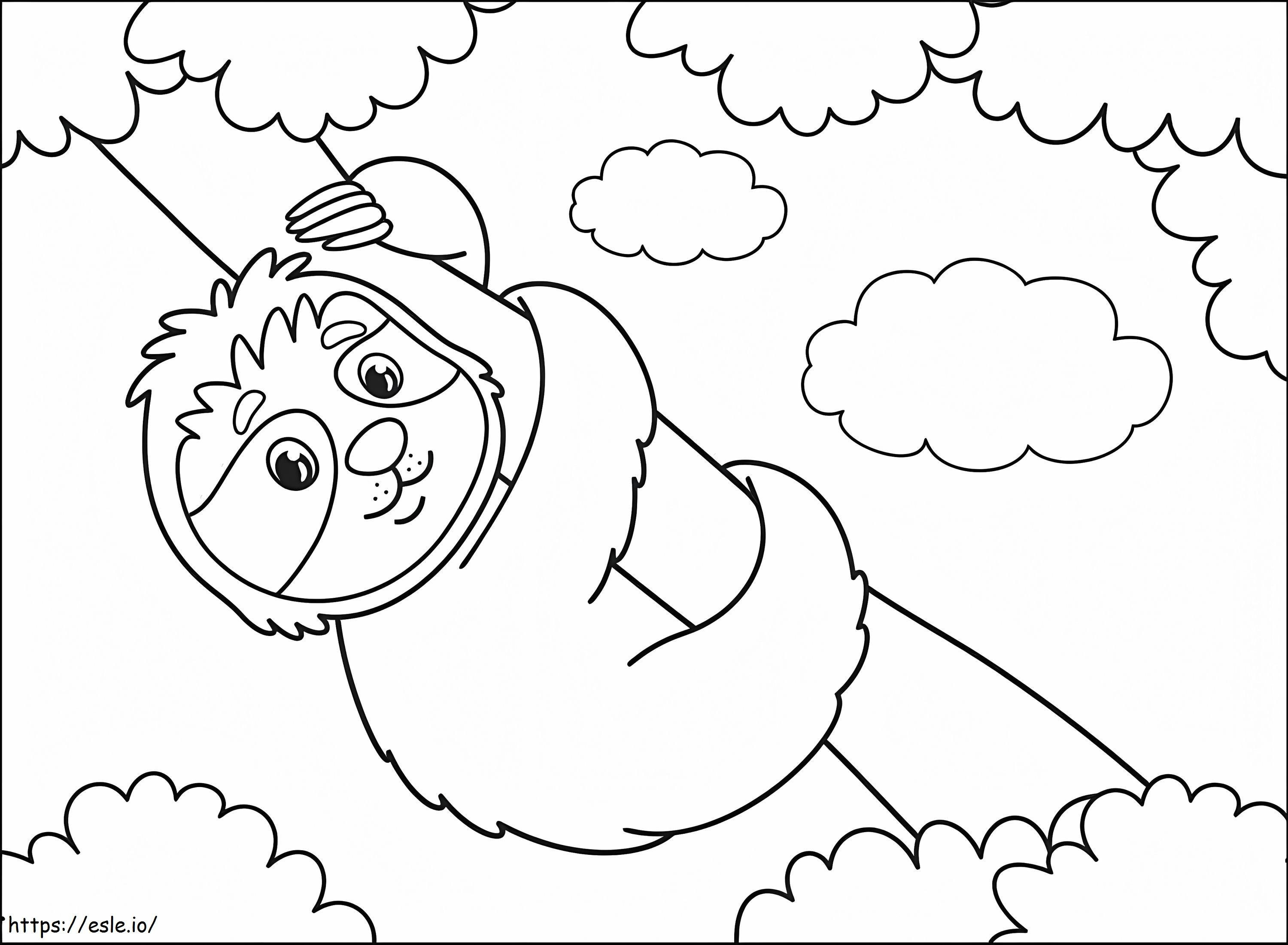 Lovely Sloth coloring page