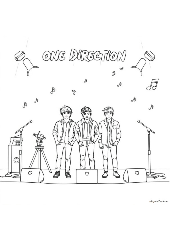 One Direction Gambar Mewarnai Yang Dapat Dicetak