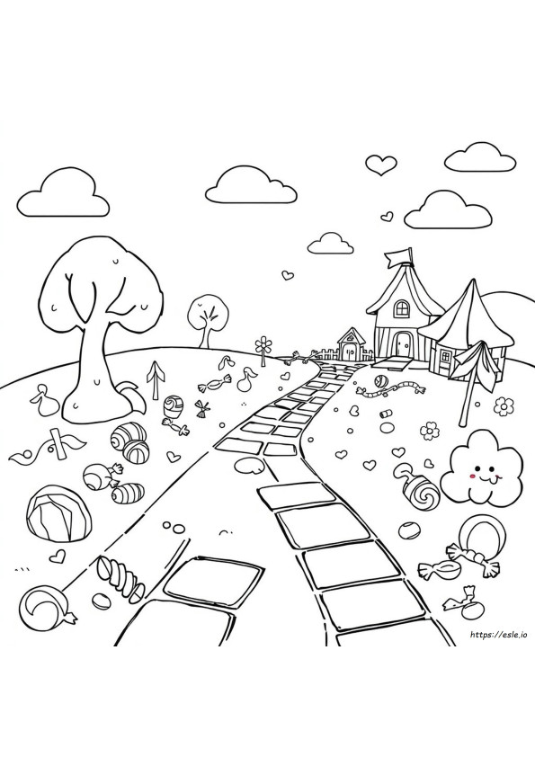 Pagina Da Colorare Del Gioco Candyland