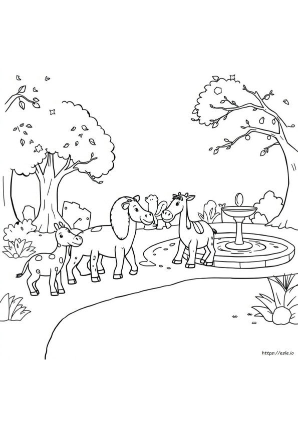 Fișă De Colorat Cu Animale De La Zoo