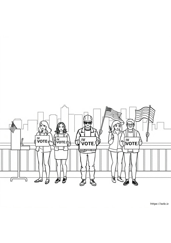 塗り絵 選挙の日