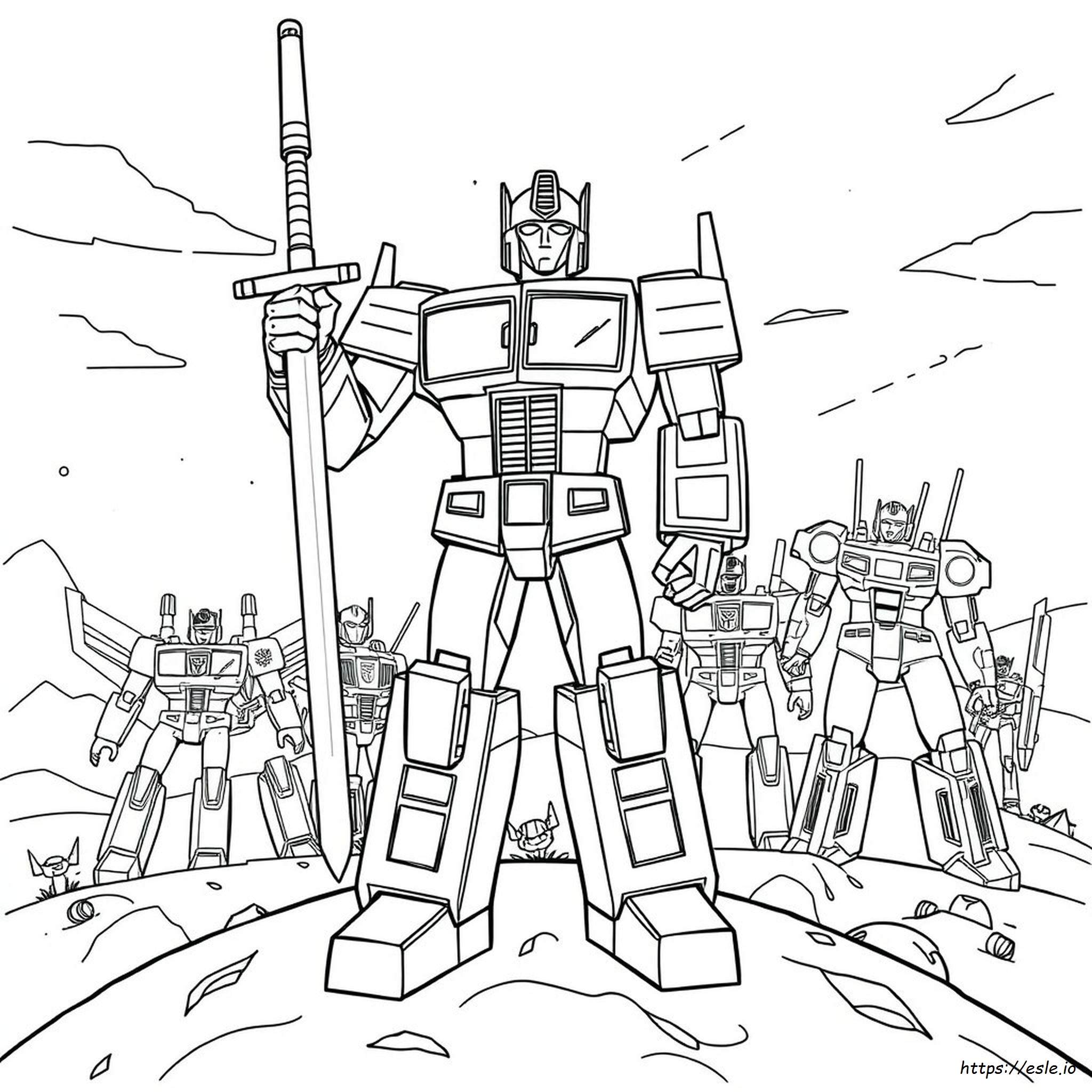 Optimus Prime Transformers One Coloring Page