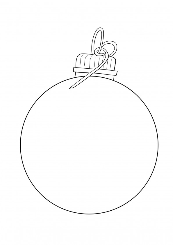Blank Christmas ornament coloring image to print or save for later