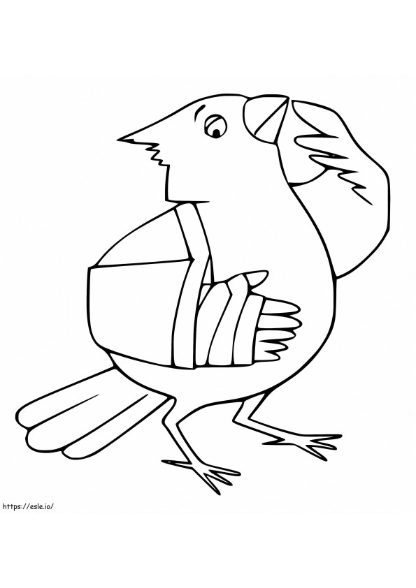 Coloriage Cardinal de dessin animé à imprimer dessin