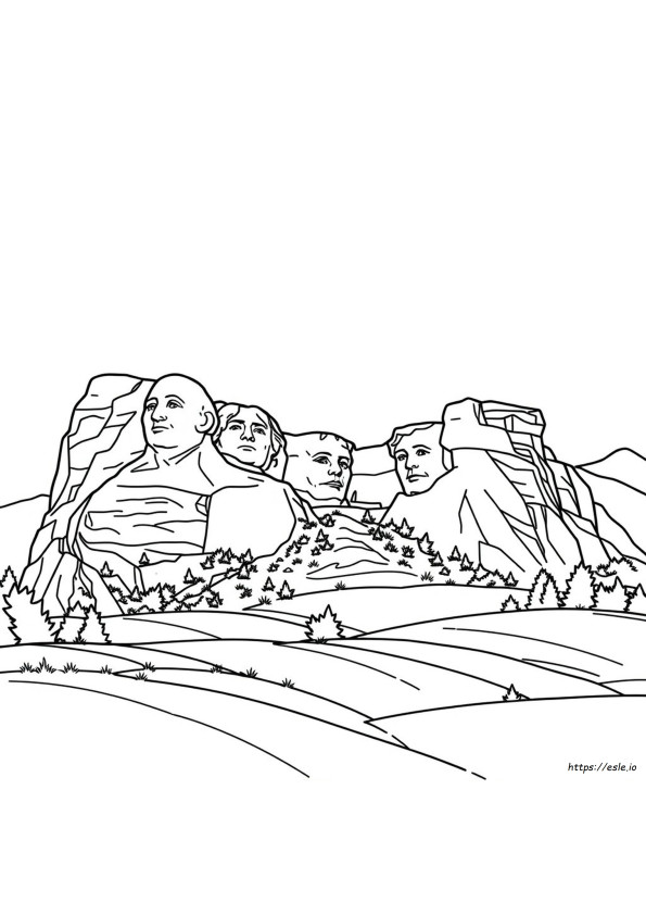 Gunung Rushmore Gambar Mewarnai Dapat Dicetak Gratis