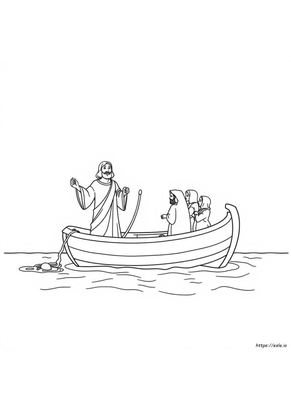 Gambar Mewarnai Perahu Penangkap Ikan Yesus