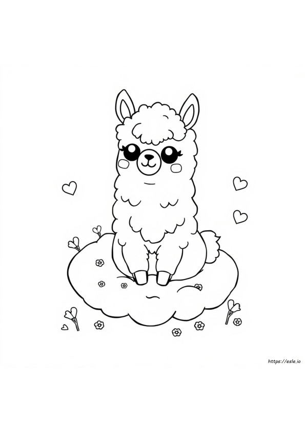 Lhama Kawaii Para Colorir