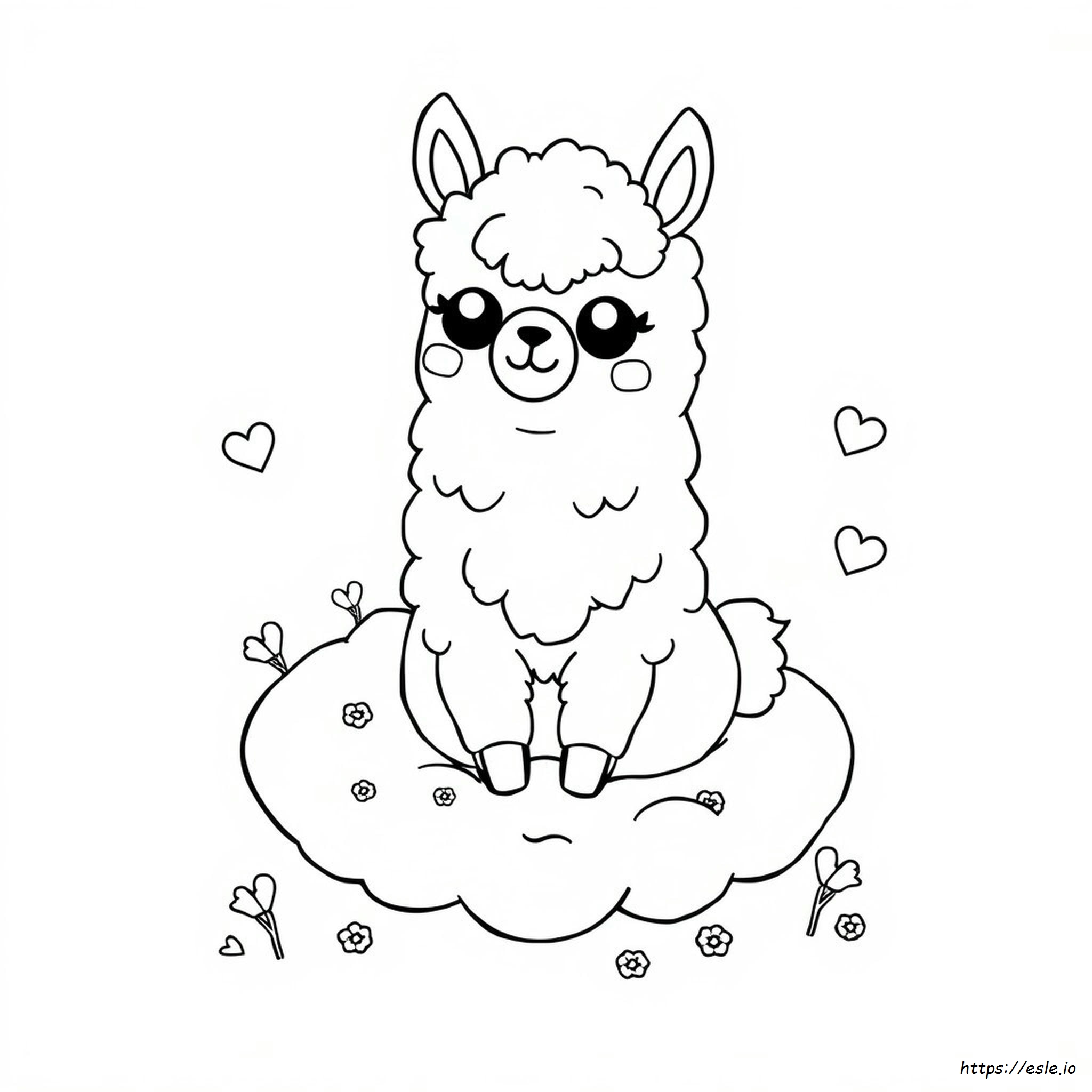 Lhama Kawaii Para Colorir