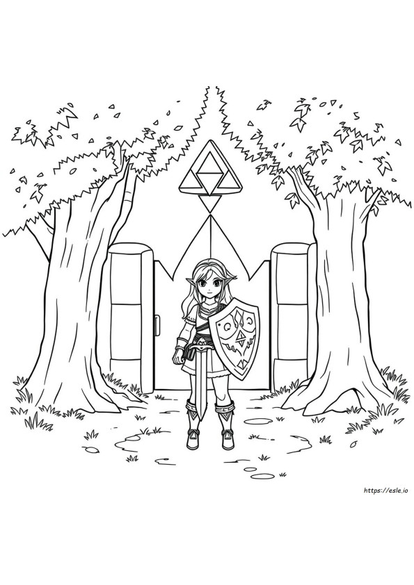 Pagina Da Colorare Facile Di Zelda