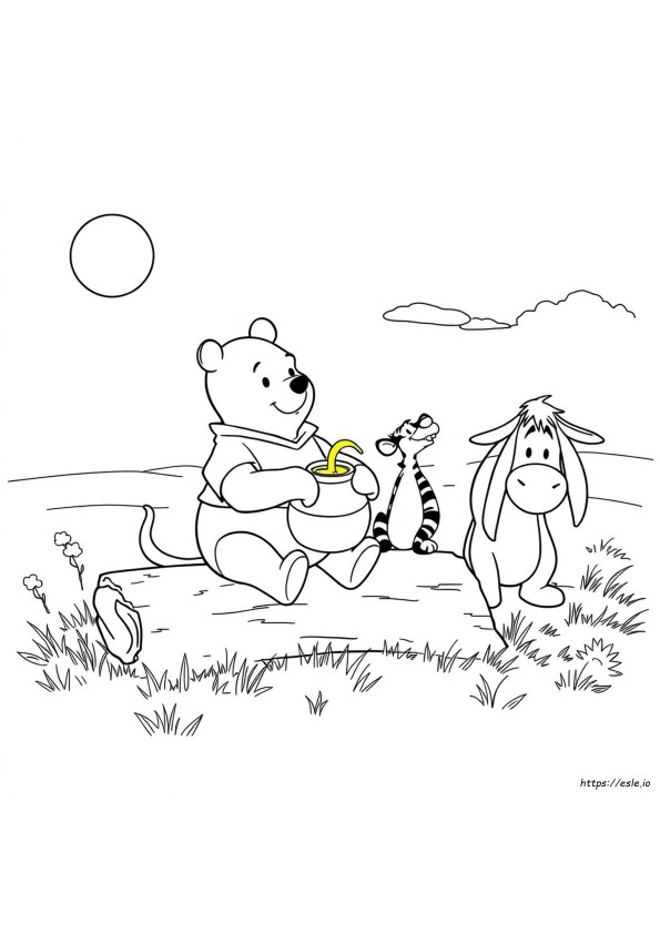 Winnie The Pooh Lembar Mewarnai Dapat Dicetak Gratis