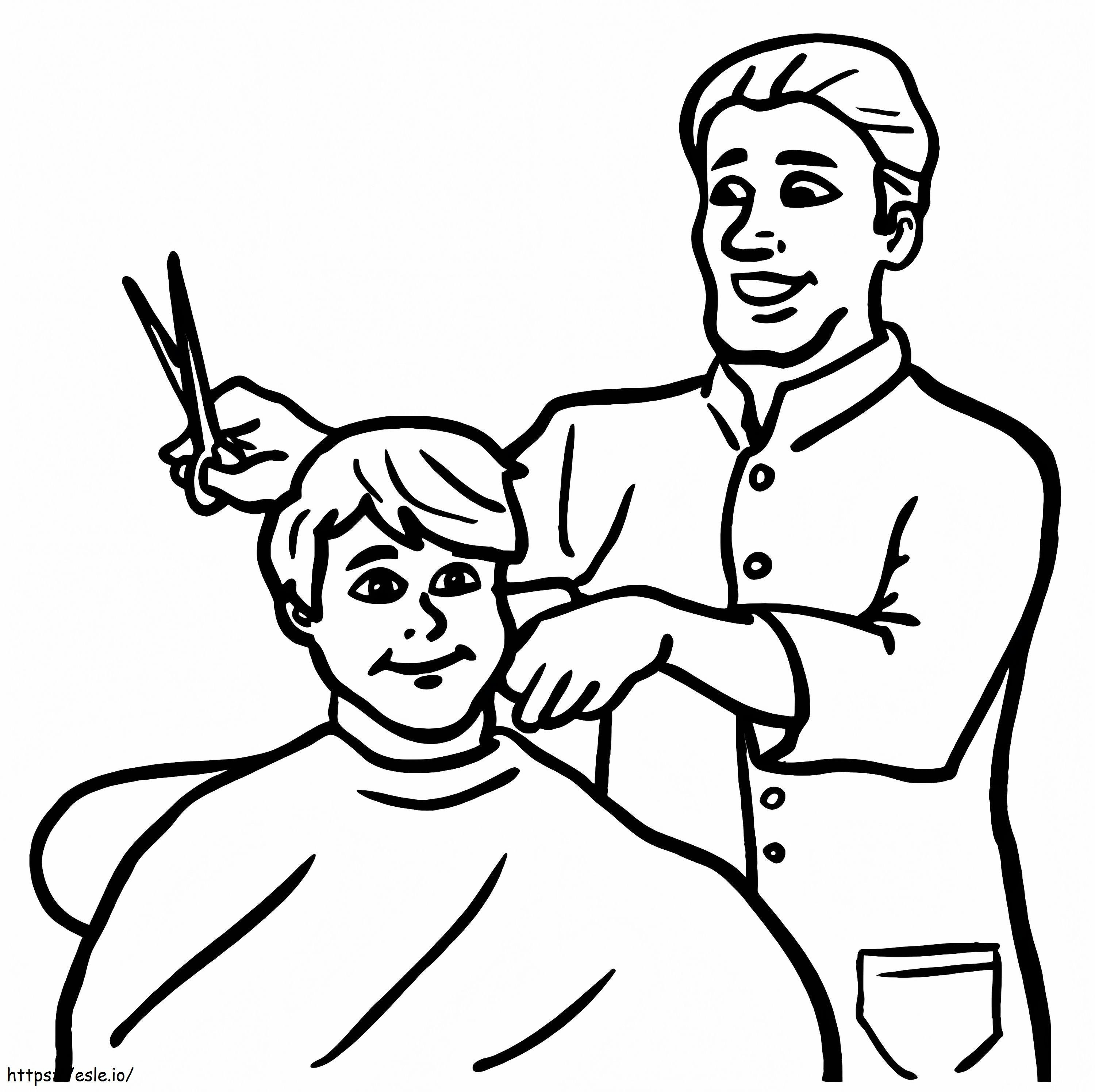 Free Printable Barber coloring page