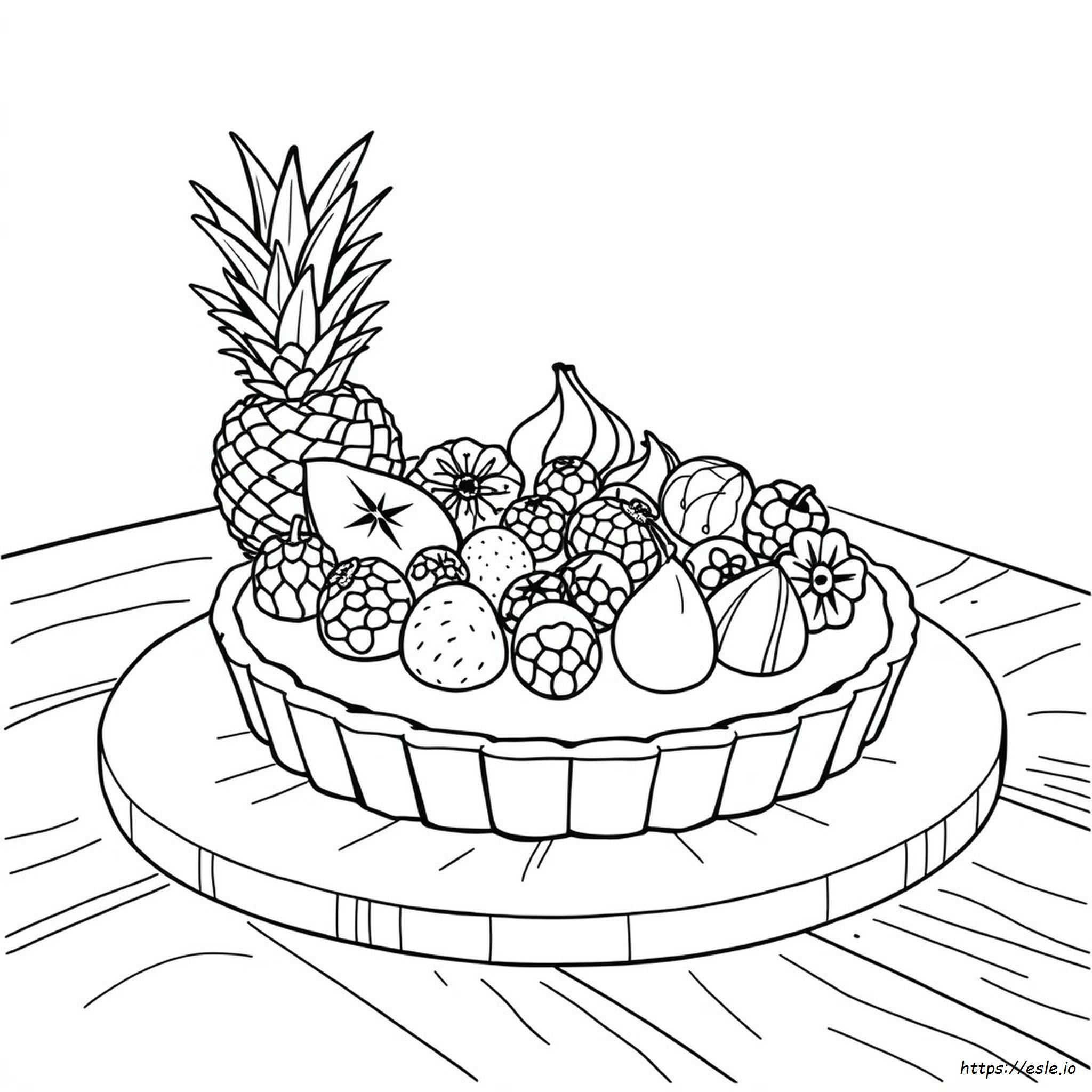 Fruit Tart Coloring Page