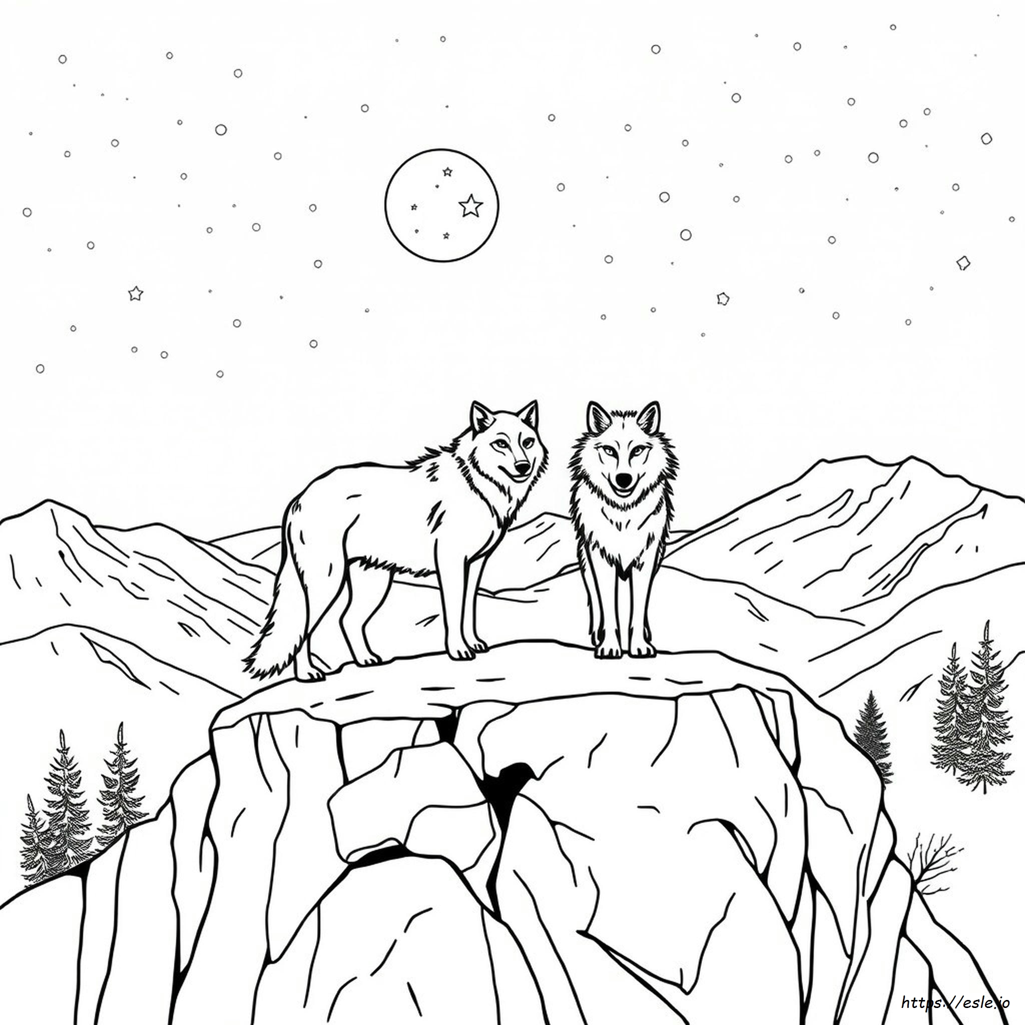 Wolves Coloring Pages For Adults