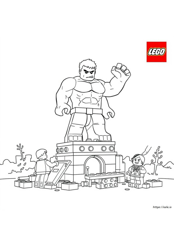 Lego Red Hulk Gambar Mewarnai