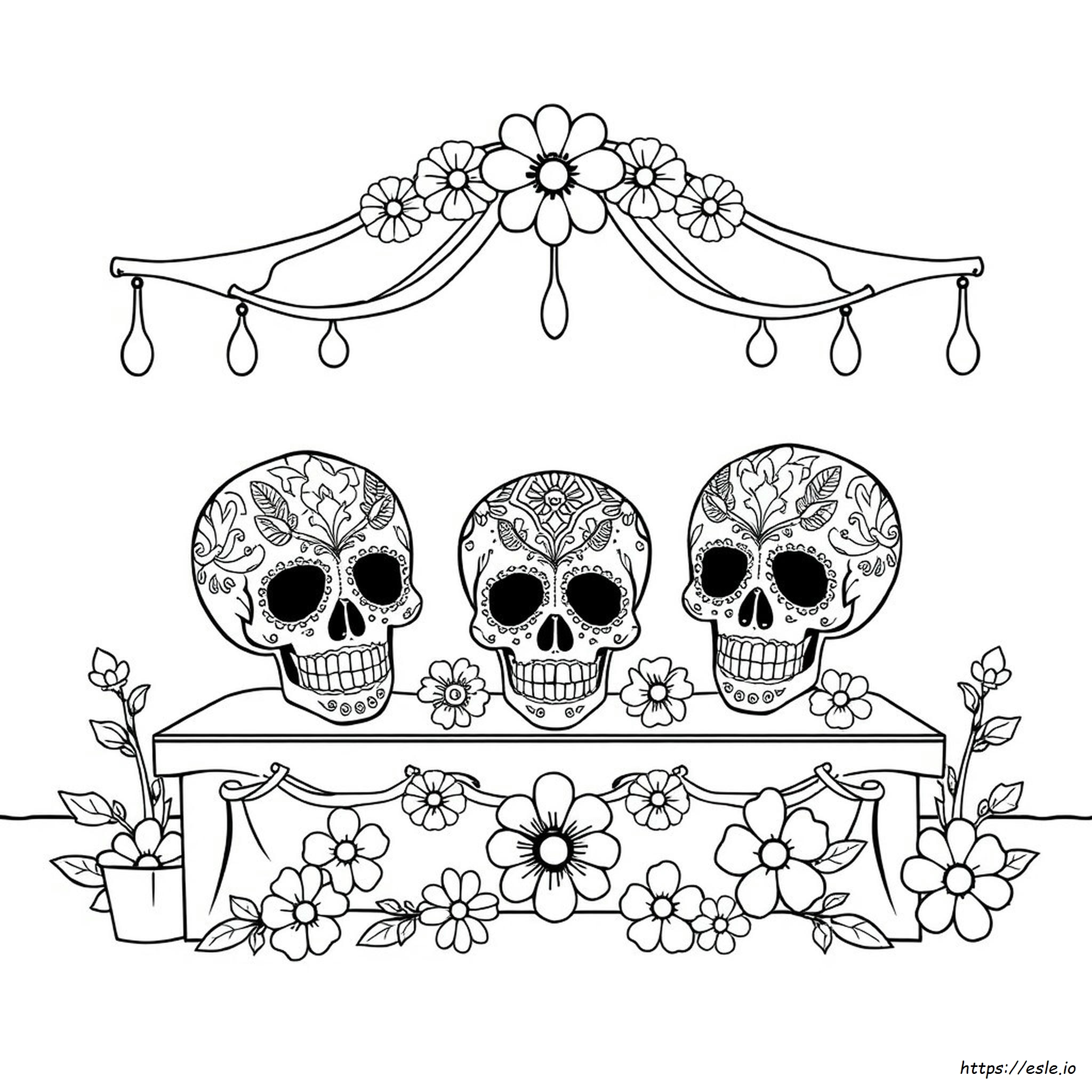 Disegni Da Colorare Gratuiti Di Teschi Di Zucchero
