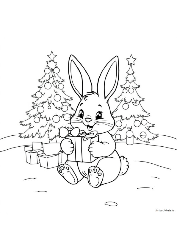 Kelinci Natal Gambar Mewarnai
