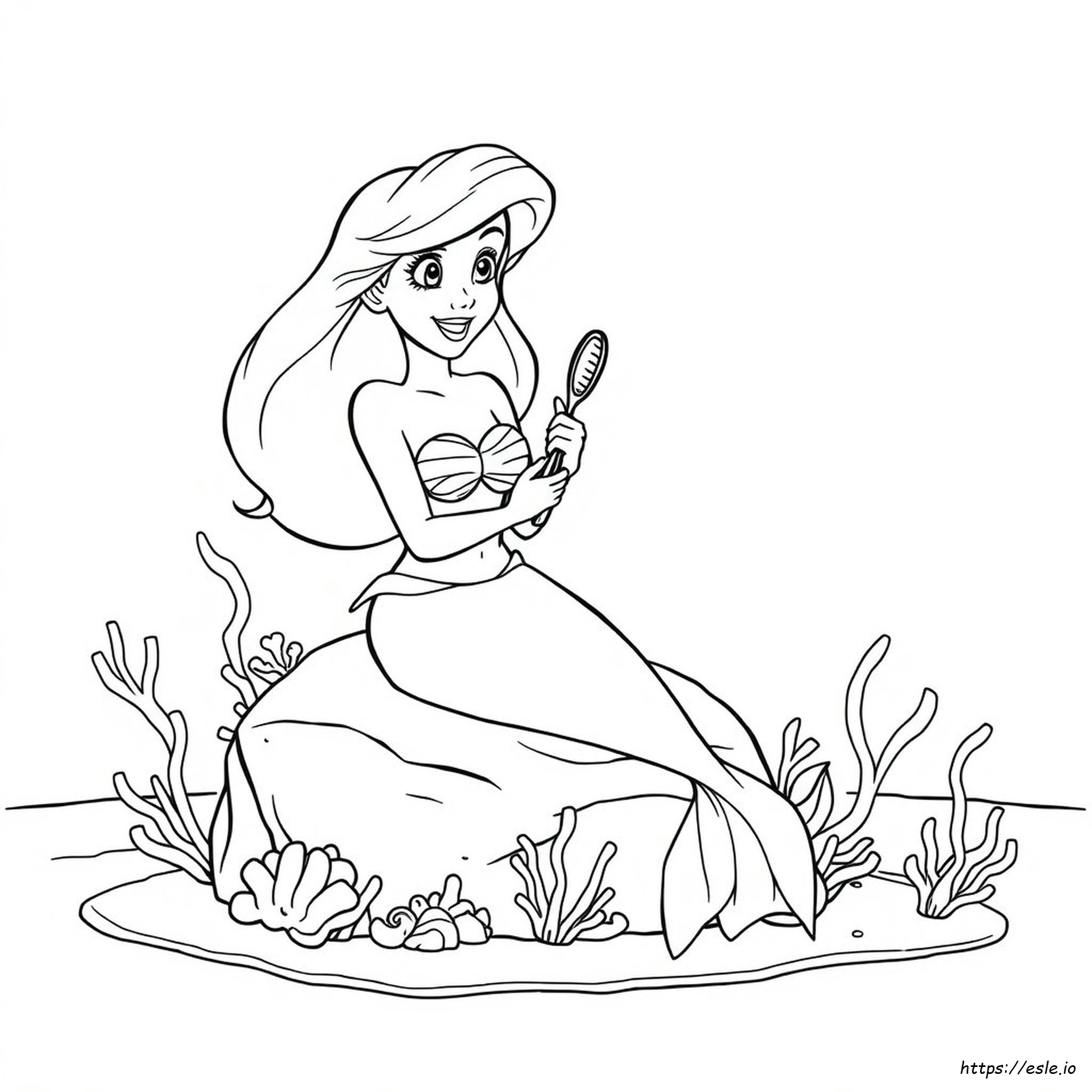 Ariel Mermaid Coloring Sheet