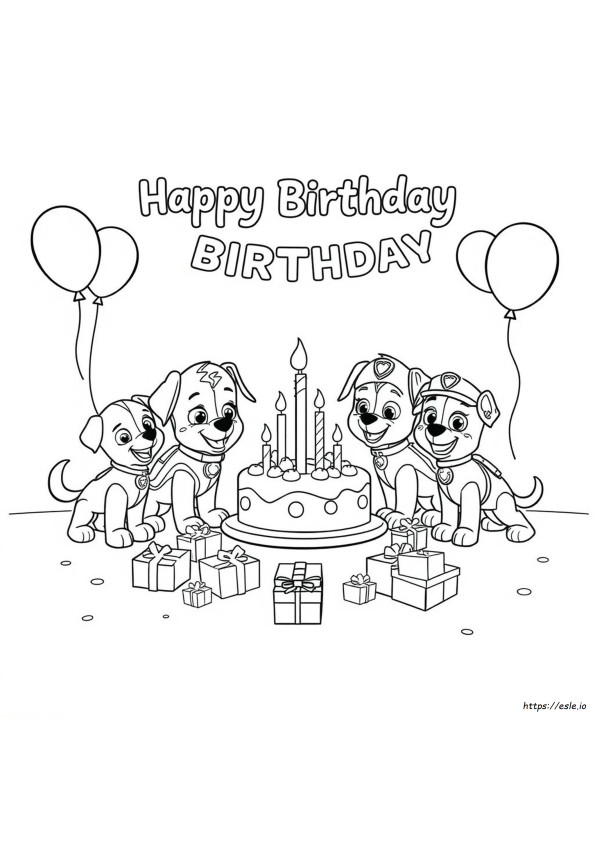 Kartu Ulang Tahun Selamat Ulang Tahun Gambar Mewarnai Paw Patrol